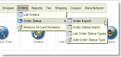 Export Orders from your shopping cart admin